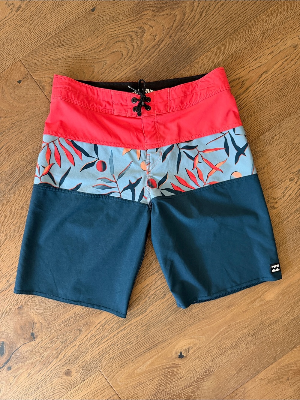 Billabong Men's Coral, Teal & Light Blue Floral Hybrid Boardshorts